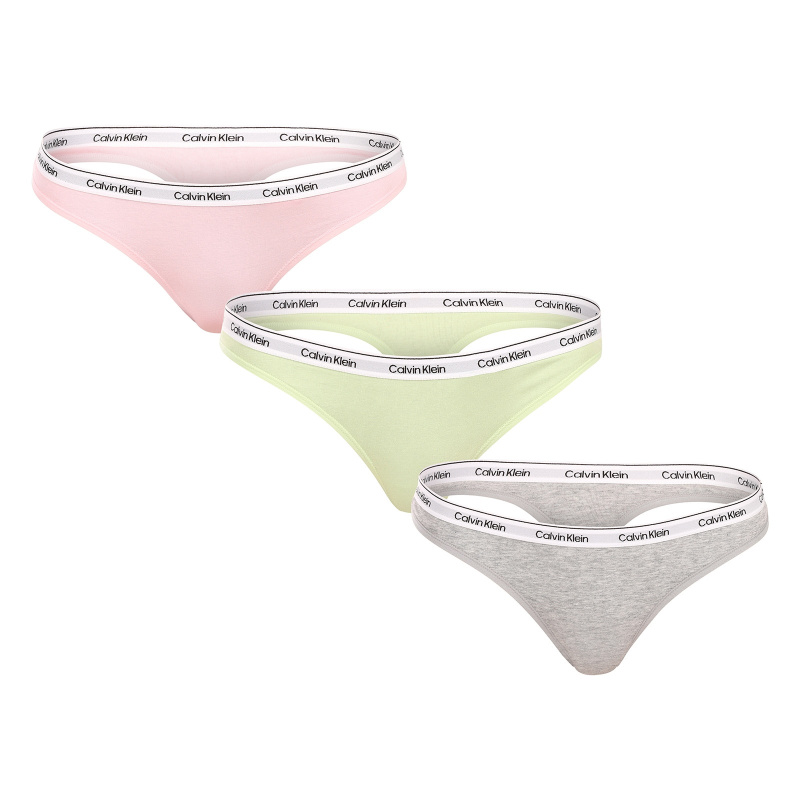 3PACK dámská tanga Calvin Klein vícebarevná (QD5209E-WAB) M