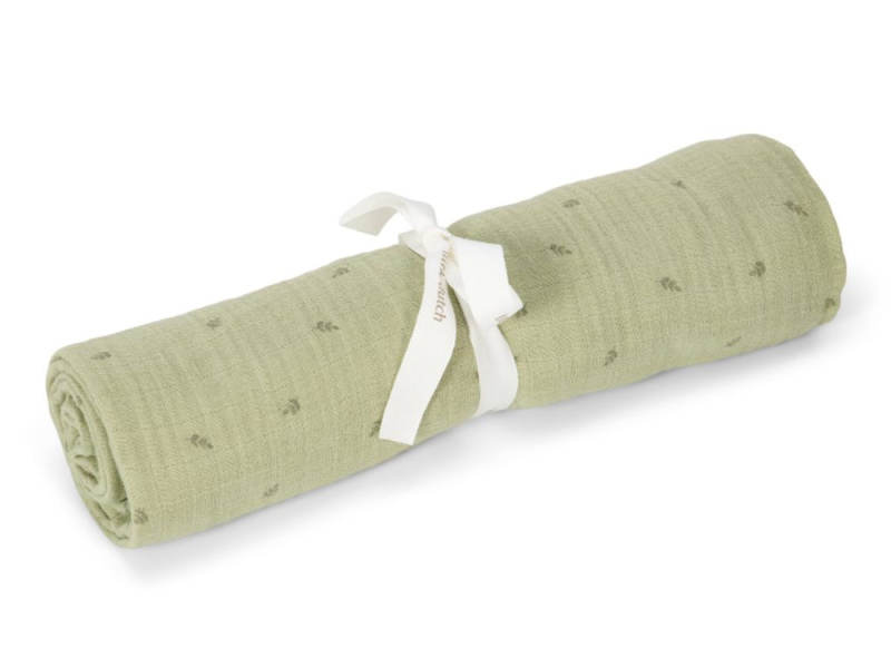 Little Dutch Plena zavinovací 120x120 cm s potiskem Pure Sage
