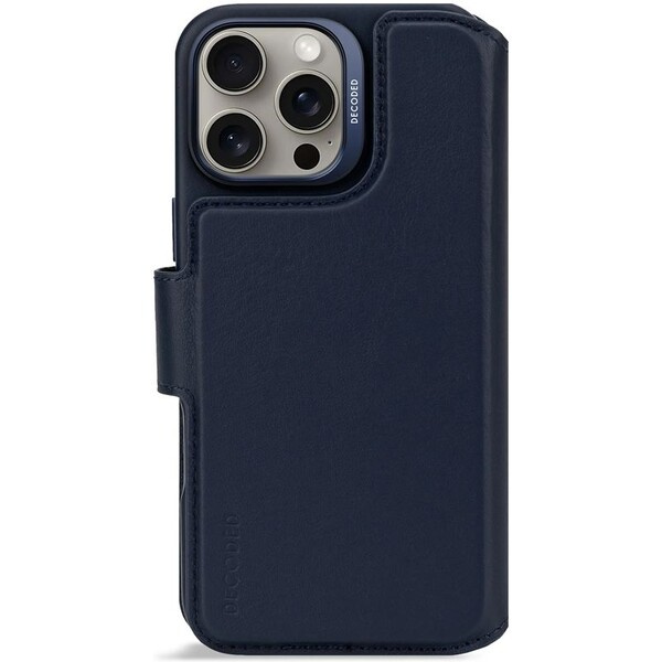 Decoded Leather Detachable Wallet MagSafe pouzdro iPhone 16 Pro Max tmavě modré