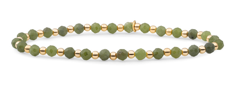 Sparkling Jewels Minerální náramek se zeleným jadeitem SBG-GEM61-3MM-MIX