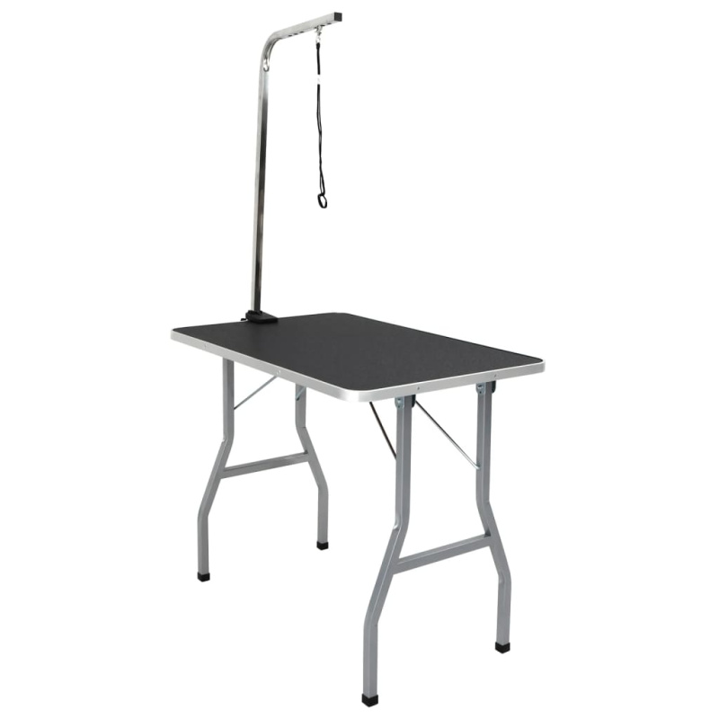 Stůl Na Úpravu A Koupání Psů A Koček Nastavitelný S 1 Smyčkou - 84 x 48.5 x 145 cm