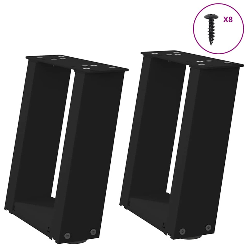 Nohy konzolového stolku ve tvaru U 2 ks přírodní ocel 38 x (72-73) cm ocel