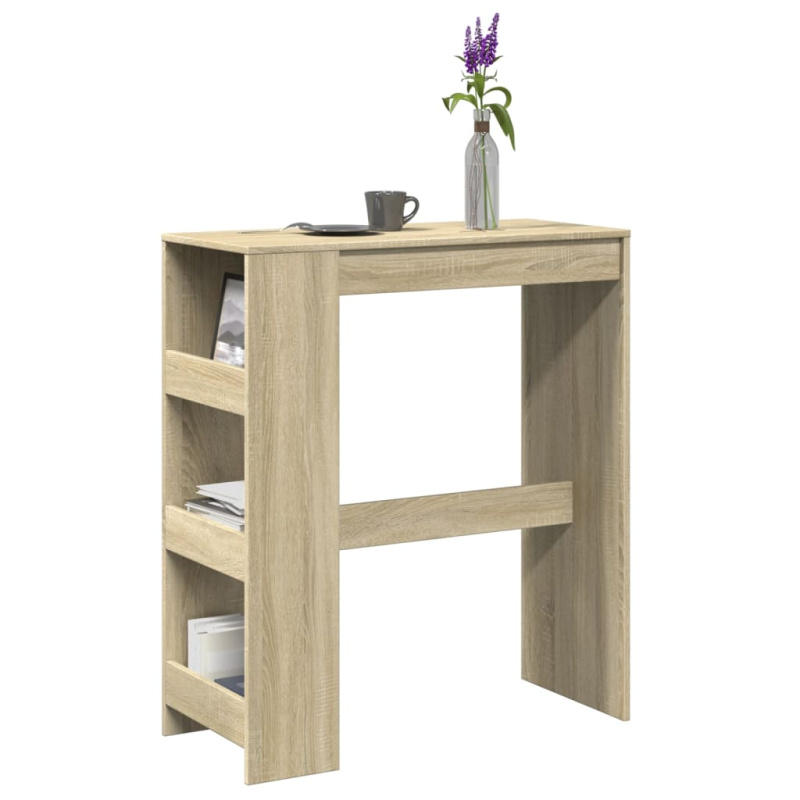 Barový Stůl S Regály 90 X 40 X 103,5 Cm Kompozit - Bílá
