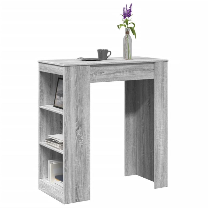 Barový Stůl S Regály Šedý Sonoma 95 X 47 X 103,5 Cm Kompozit - dub sonoma