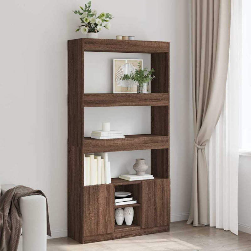 Skříň Highboard 92 X 33 X Kompozitní Dřevo Hnědý Dub - 100 cm / 63 cm