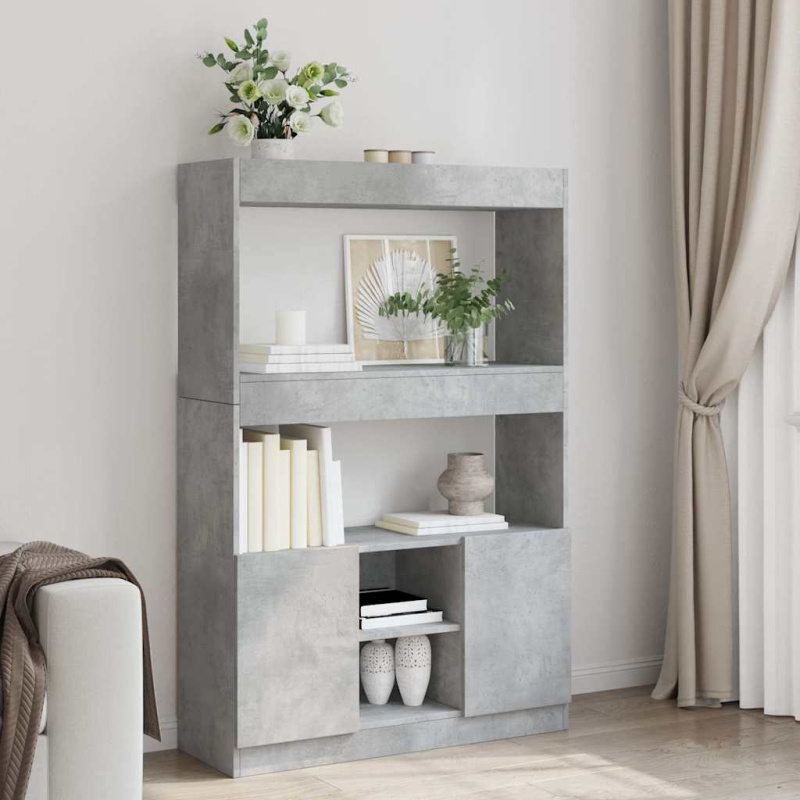 Skříň Highboard Betonově Šedá 92 X 33 X Kompozitní Dřevo Betonová Šedá - 140 cm / 63 cm