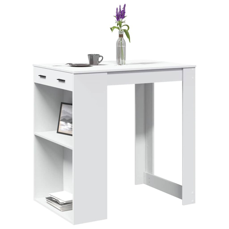 Barový Stůl Bílý 102 X 70 X 103,5 Cm Kompozitní Dřevo - Kouřový dub