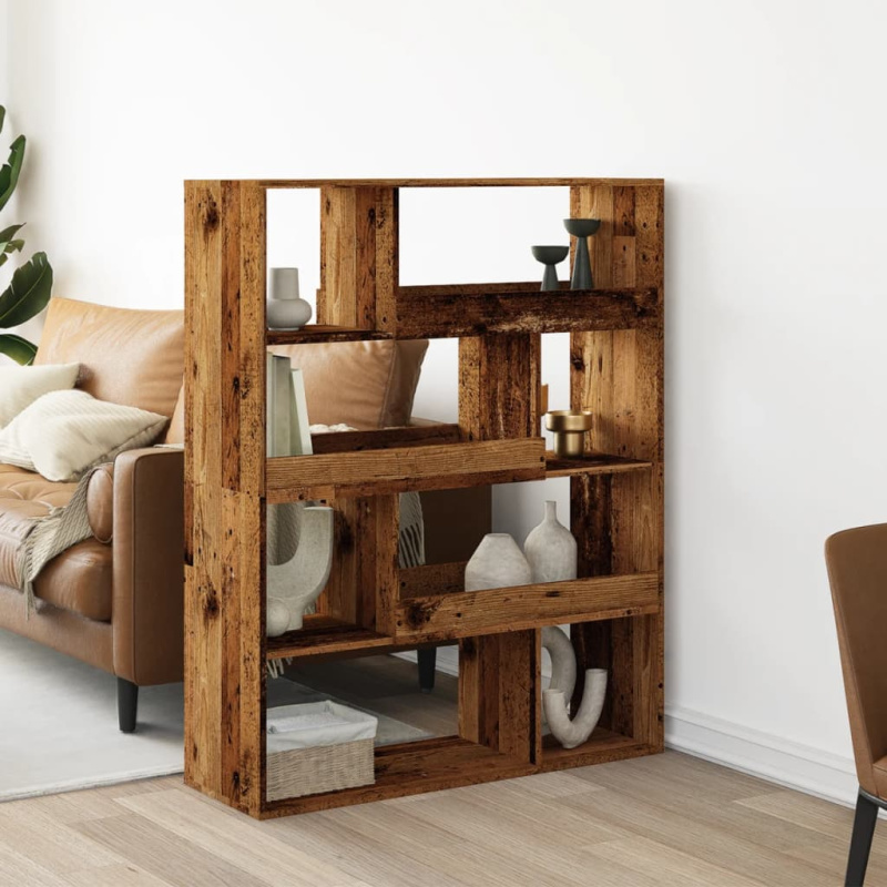 Knihovna old wood 100 x 33 x 125,5 cm kompozitní dřevo - Staré dřevo / 125.5 cm