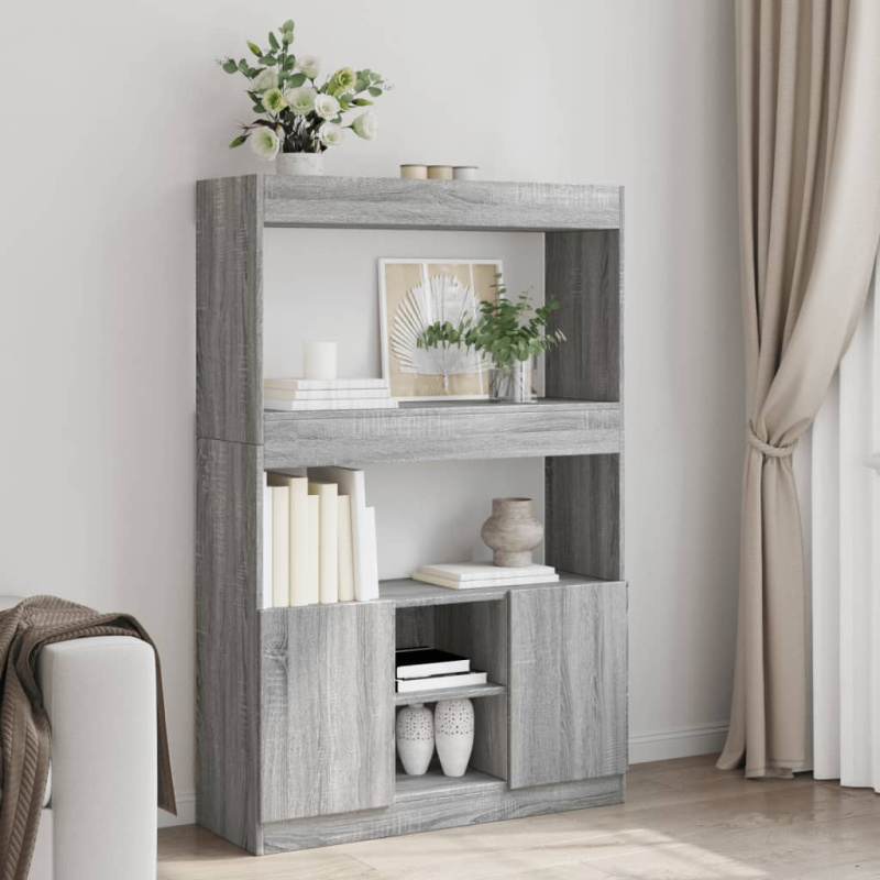 Skříň Highboard Šedá Sonoma 92 X 33 X Kompozitní Dřevo Šedá Sonoma - 180 cm / 63 cm