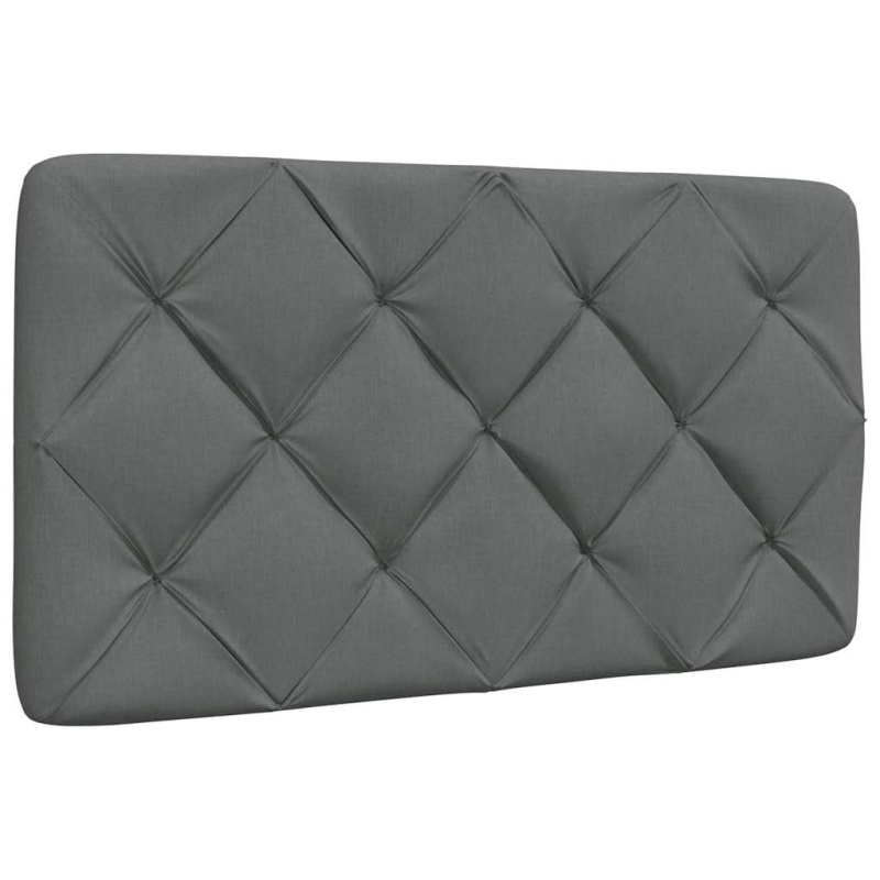 Polštář na čelo postele tmavě šedý textil - Tmavě hnědá / 160 cm