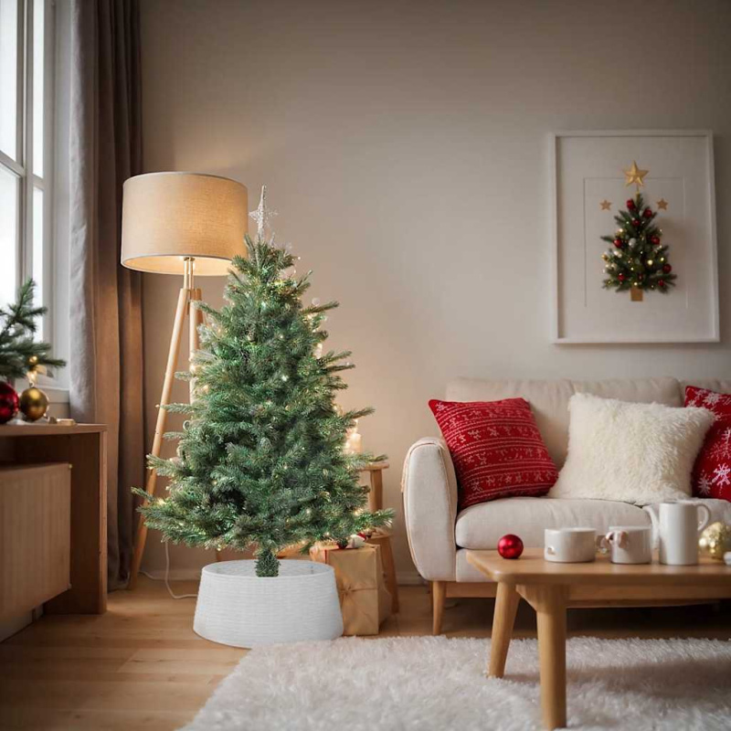 Kryt na stojan vánočního stromku bílý Ø 56 x 23 cm plast