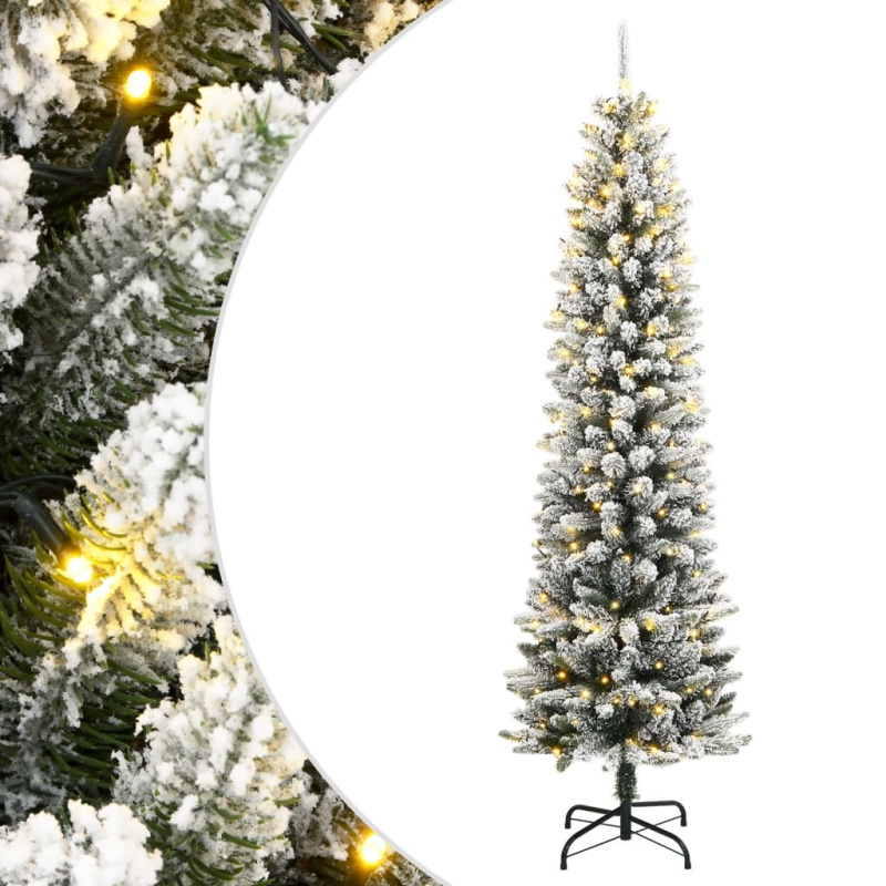 Umělý úzký vánoční stromek zasněžený 120 cm PVC a PE