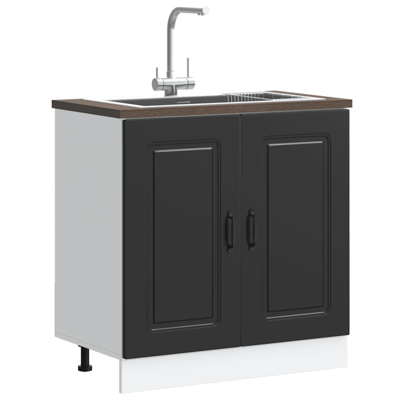 Skříňka Pod Umyvadlo Kalmar Černý 80X46X81,5 Cm Kompozit Černá