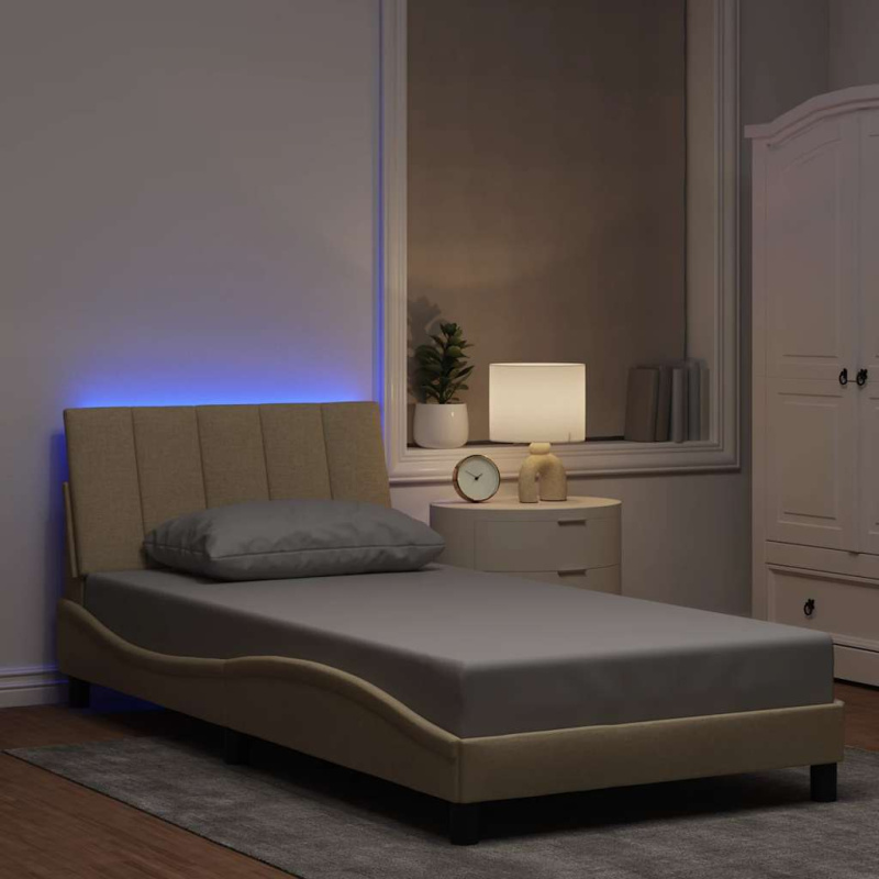 Rám postele bez matrace tmavě hnědý 180 x 200 cm textil