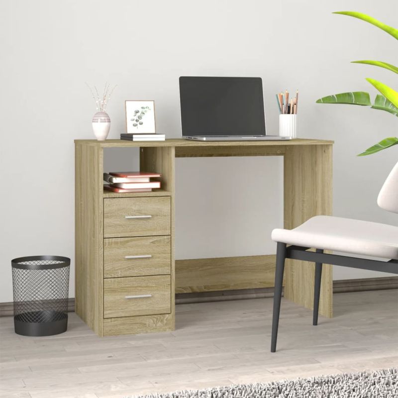 Psací Stůl Se Zásuvkami 102 X 50 X 76 Cm Kompozit - Staré dřevo