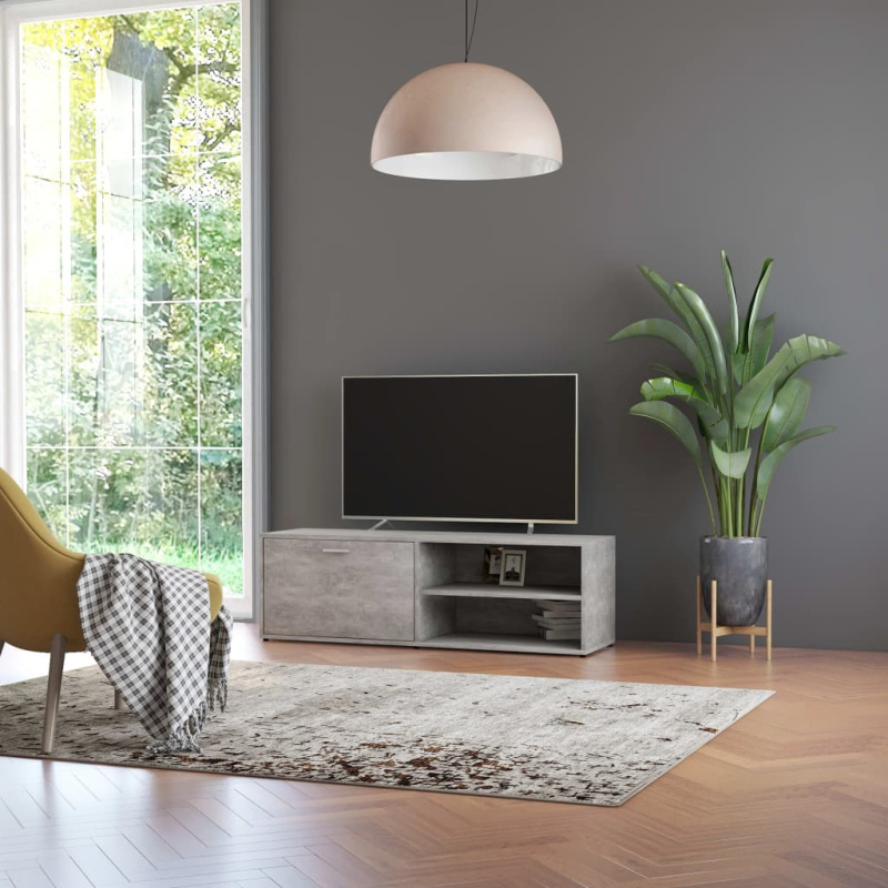 Tv Stolek Betonově Šedý 120 X 34 X 37 Cm Kompozitní Dřevo - Staré dřevo