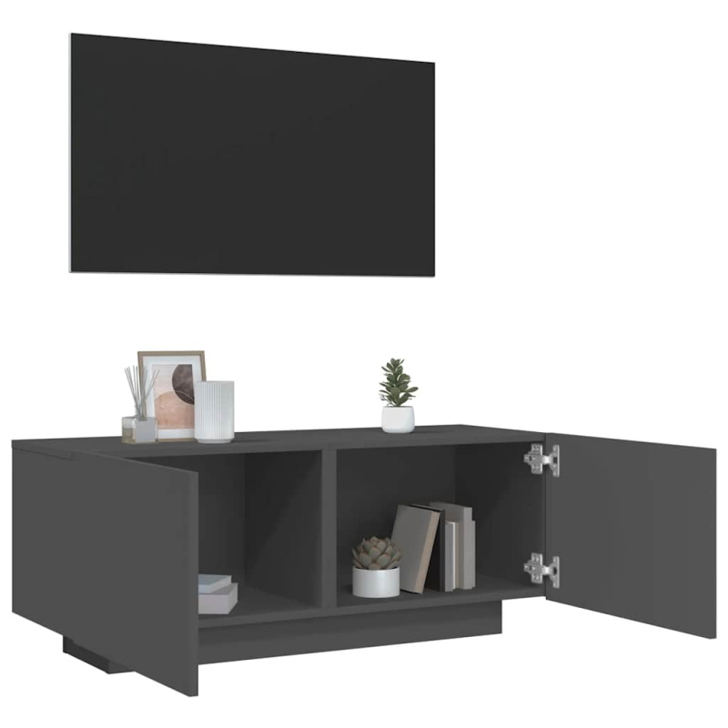 Tv Stolek Šedý 100 X 35 X 40 Cm Dřevotříska - Staré dřevo