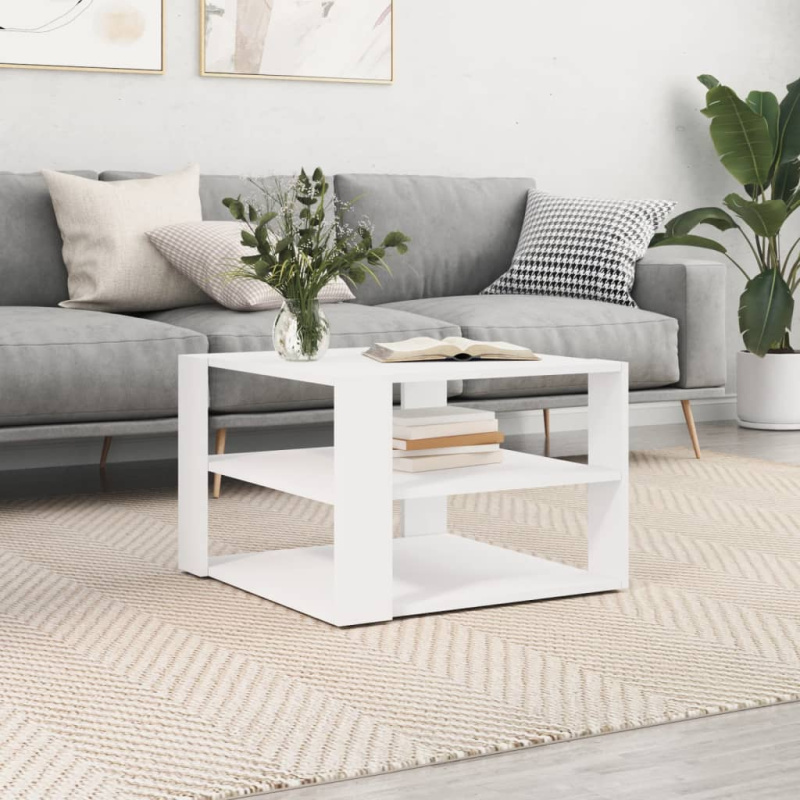 Konferenční Stolek Bílý 59,5 X 59,5 X 40 Cm Kompozitní Dřevo - Staré dřevo