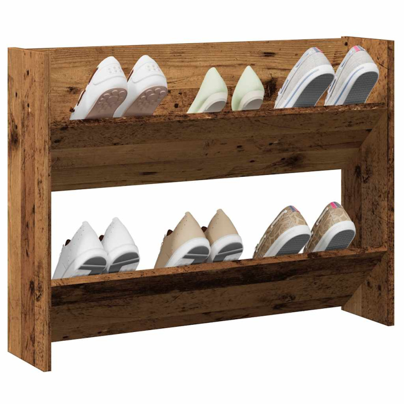Nástěnný Botník Old Wood 80 X 18 X Kompozitní Dřevo Staré Dřevo - 1 / 90 cm / 80 cm