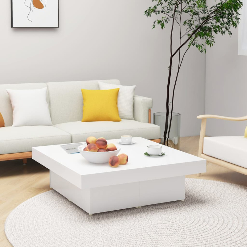 Konferenční Stolek Bílý 90 X 90 X 28 Cm Kompozitní Dřevo - Staré dřevo