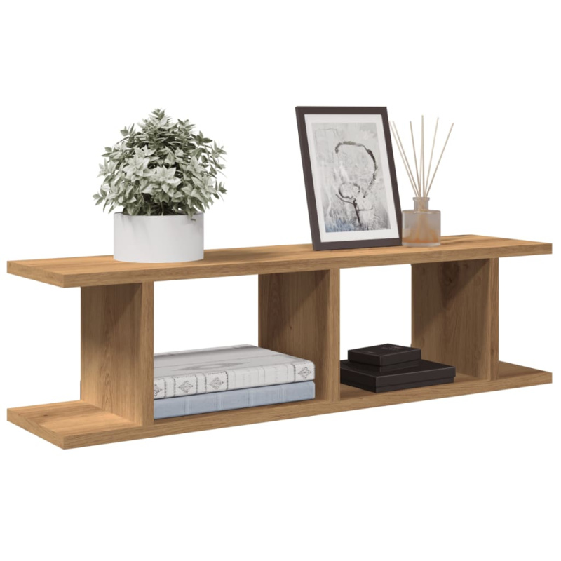 Nástěnné Police 2 Ks Kompozitní Dřevo Dub Artisan - 105 x 18 x 20 cm