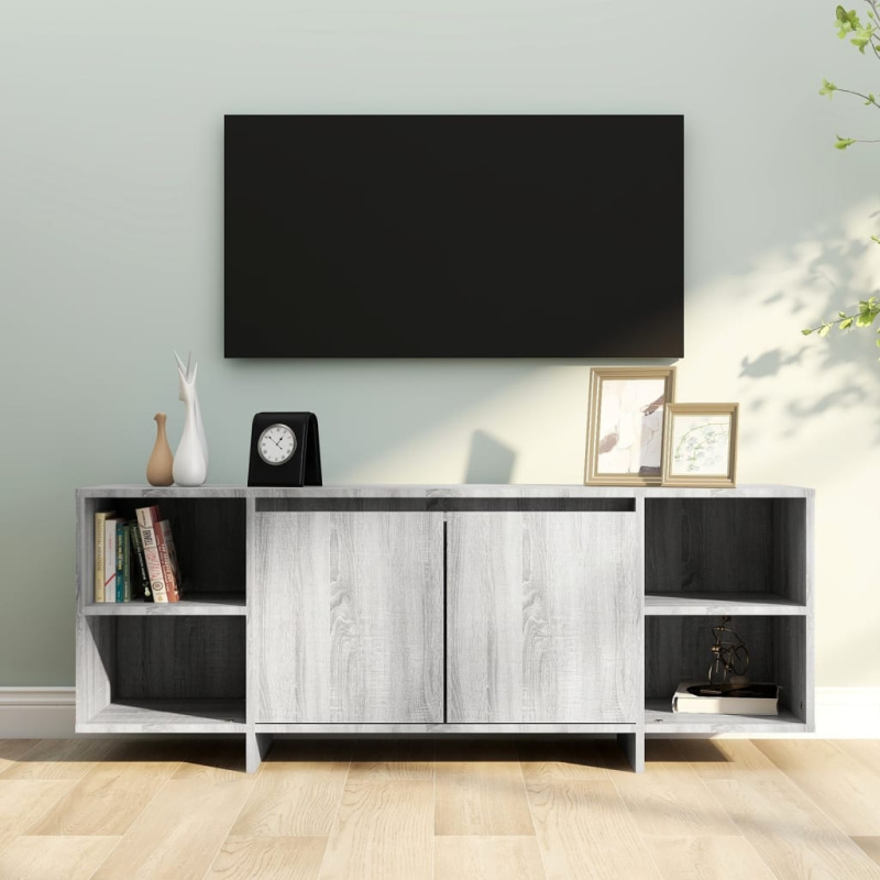 Tv Stolek Šedý Sonoma 130 X 35 X 50 Cm Dřevotříska - Staré dřevo