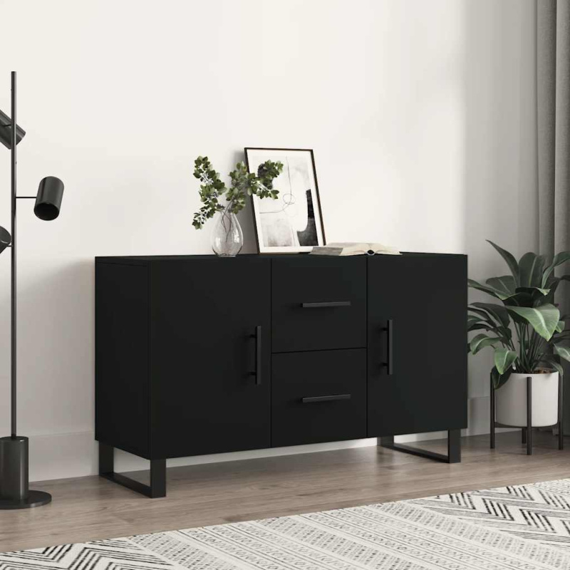 Příborník Černý 100 X 36 X 60 Cm Kompozitní Dřevo - Staré dřevo