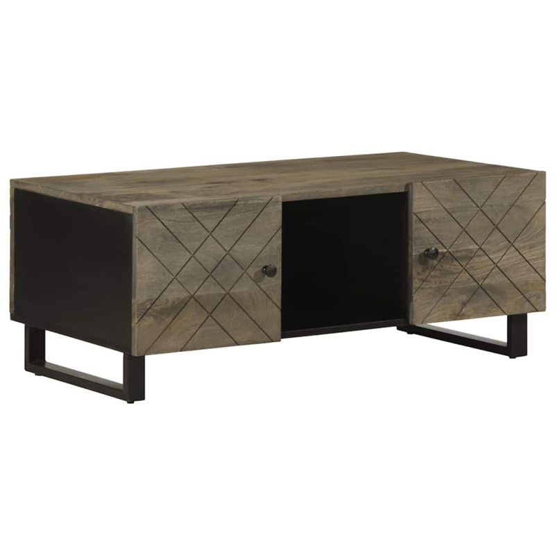 Konferenční Stolek Černý 100 X 54 X 40 Cm Masivní Mangovník