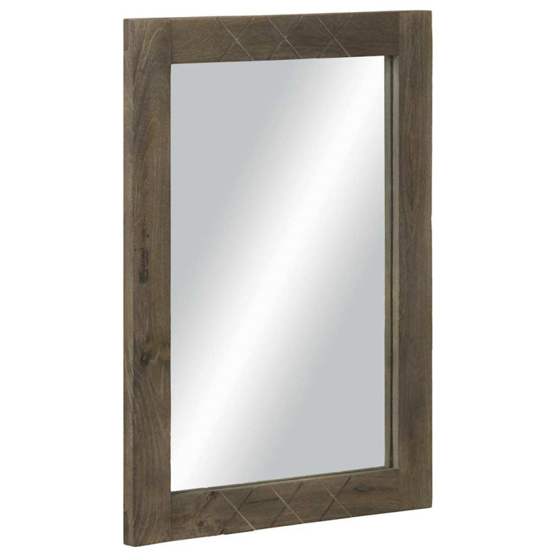 Koupelnové Zrcadlo Šedá 50X3X70 Cm Masivní Mangovníkové Dřevo Tmavě Zelená