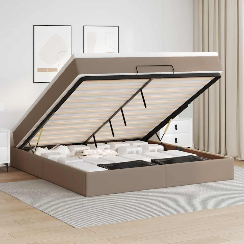 vidaXL Osmanský rám postele s matrací černá 90x190cm cm umělá kůže
