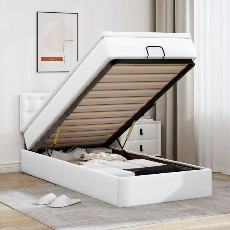 vidaXL Osmanský rám postele s matrací černá 120x190 cm umělá kůže