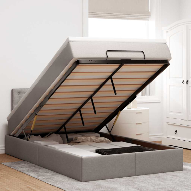 vidaXL Osmanský rám postele s matrací černá 80x200cm textil