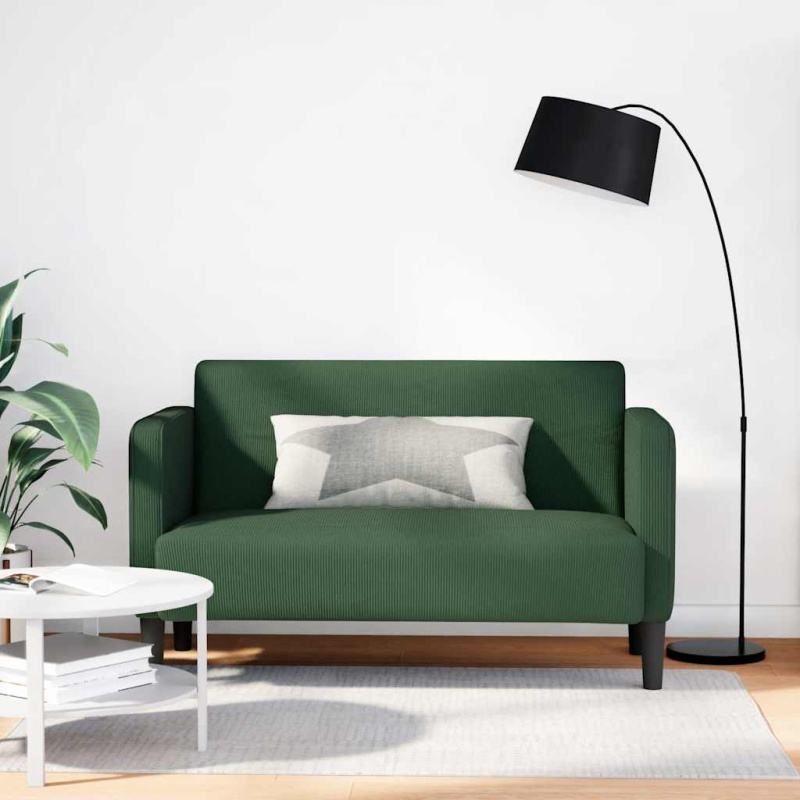 Loveseat Sofa krémová 109 cm manšestrová tkanina