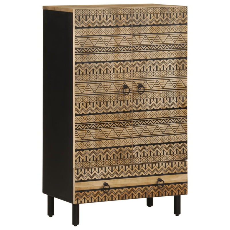Skříň Highboard 60X33,5X110 Cm Masivní Hrubé Mangovníkové Dřevo