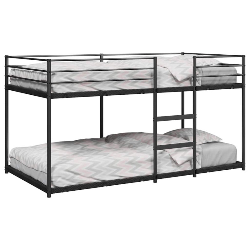 Patrová Postel Bez Matrace Černá Ocel - 90 x 200 cm