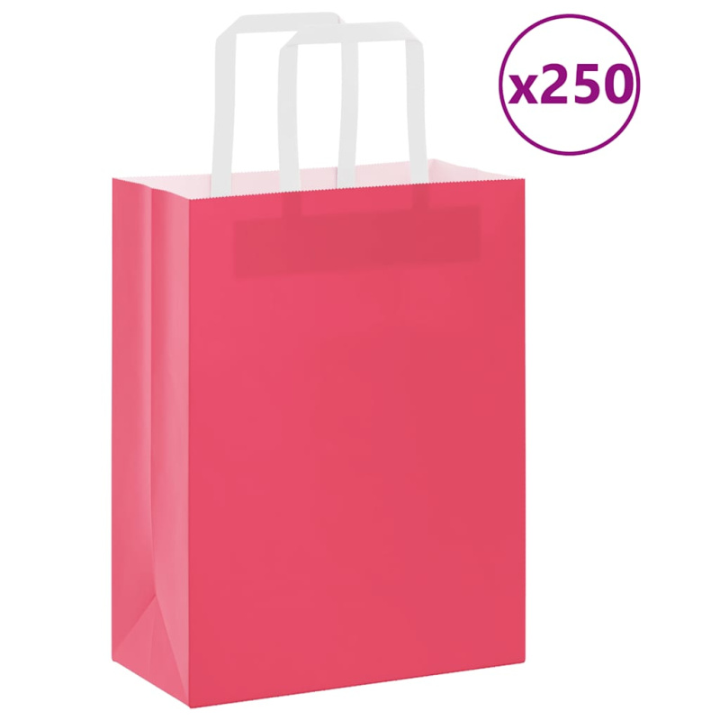 Papírové Sáčky 250 Ks S Uchy Růžové Růžová - 50 / 32 x 22 x 28 cm