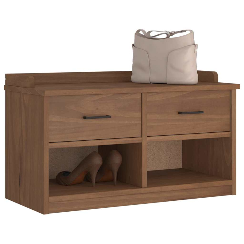 Lavice Do Předsíně Sandnes 87X40X50 Cm Masivní Borovice - wallnut