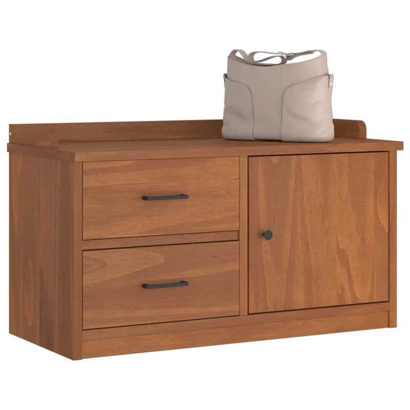 Lavice Do Předsíně Sandnes 87X40X50 Cm Masivní Borovice - wallnut