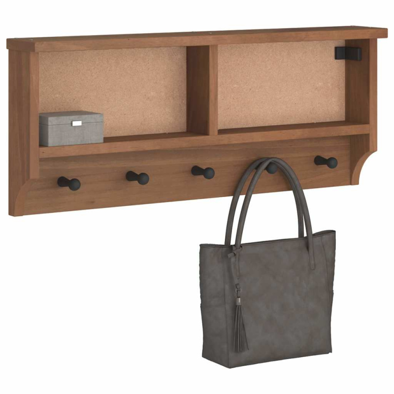 Nástěnný Věšák Na Kabáty Sandnes 87X12X35 Cm Borovicový Masiv - wallnut