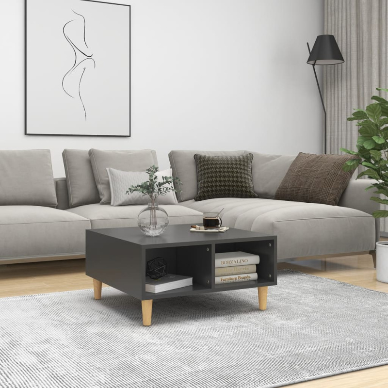 Konferenční Stolek Šedý 60 X 60 X 30 Cm Dřevotříska - Staré dřevo