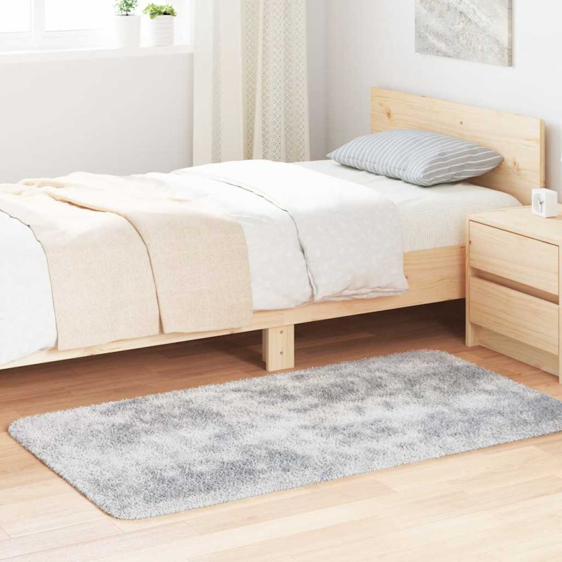 Koberec Shaggy S Vysokým Vlasem Navarra Světle Šedý Světle Šedá - Čtvercový / 120 x 120 cm