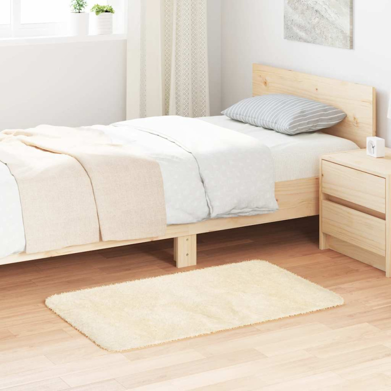 Koberec Shaggy S Vysokým Vlasem Navarra Krémový Krémová - Čtvercový / 160 x 160 cm