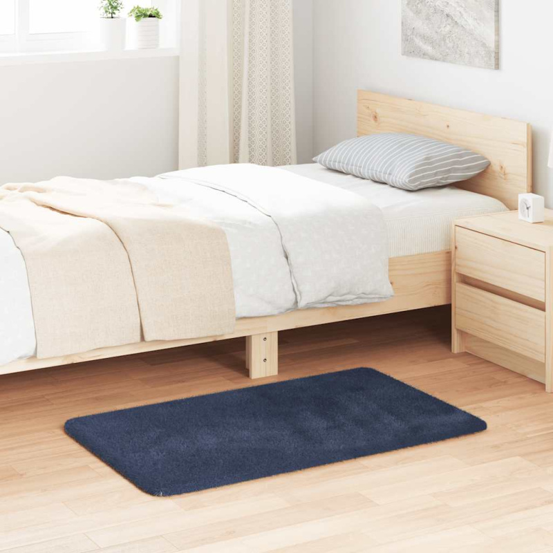 Koberec Shaggy S Vysokým Vlasem Navarra Námořnická Modř - Kruh / 160 x 160 cm