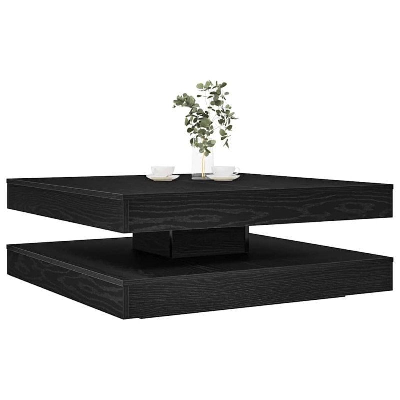 Konferenční Stolek Otočný O 360º Černý Dub 90X90X34,5 Cm - dub sonoma / 90 x 90 x 34.5 cm