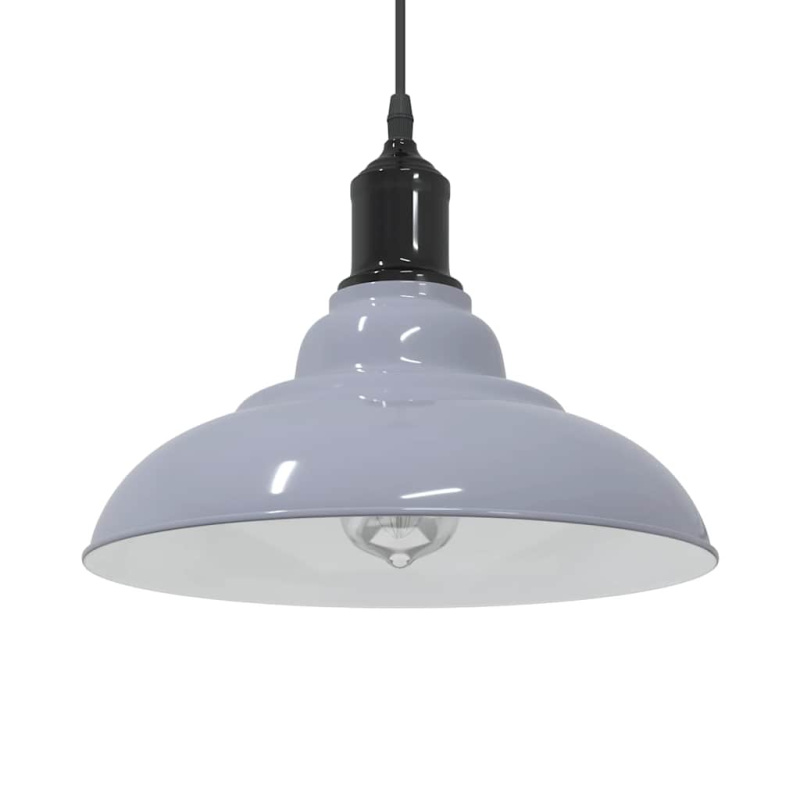 Závěsné Svítidlo Nastavitelnou Výškou Šedá Lesklá E27 Ø 31 Cm - gloss grey