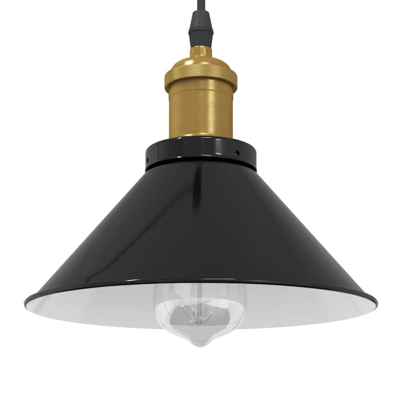 Závěsné Svítidlo Nastavitelnou Výškou Černá Lesklá E27 Ø 22Cm - gloss grey