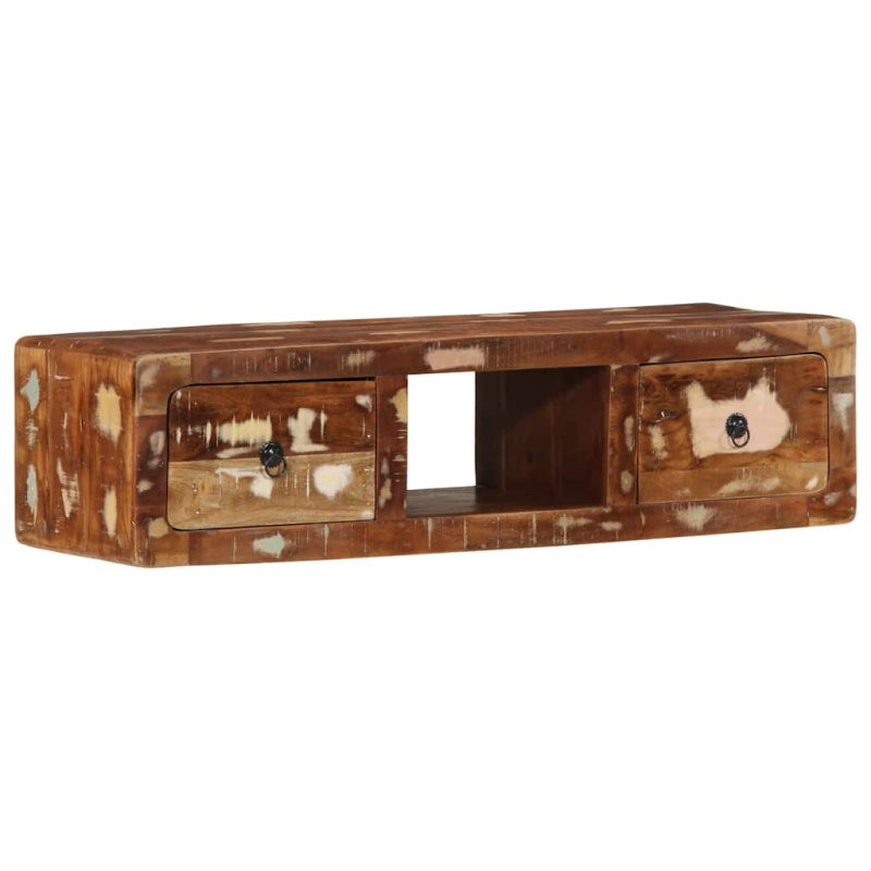 Nástěnná Tv Skříňka 100X32X25 Cm - masivní hrubé mangovníkové dřevo