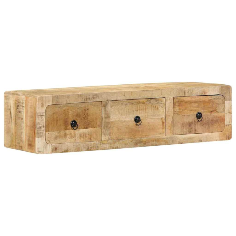 Nástěnná Tv Skříňka 100X32X25 Cm Masivní Dřevo, Surové Mango - masivní hrubé mangovníkové dřevo