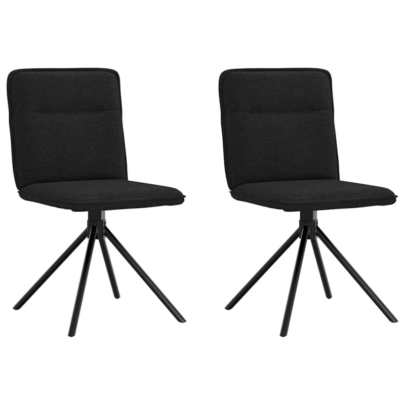 Jídelní Židle 2 Ks Černé Textil - vínová červená / 2