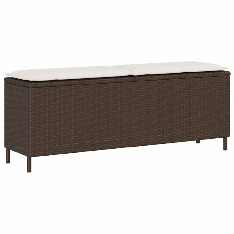 Zahradní Lavice S Poduškou Šedá 110X30X40,5 Cm Polyratan - šedá a tmavě šedá